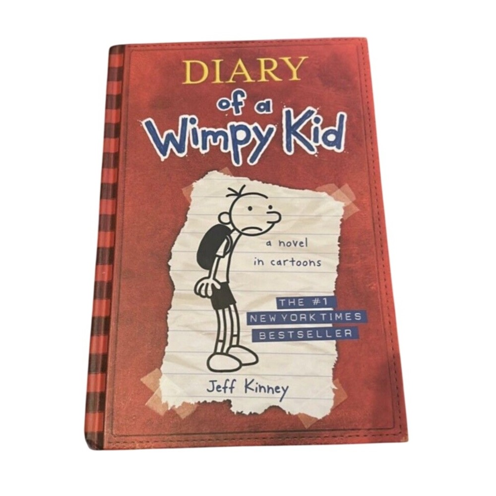 Diary of a‎ Wimpy Kid Book 1 Jeff Kinney Hardcover Novel in Cartoons Red Cover